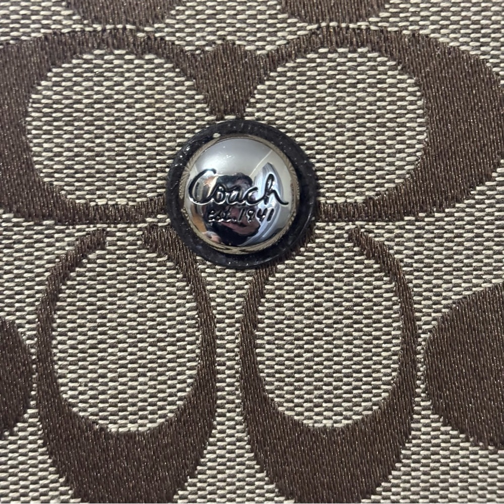 Coach Tan and Brown Monogram Zip iPad eReader Zippered Case Wallet - Picture 5 of 10